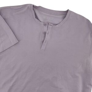 BYLT Premium Basics Lux Men's Short Sleeve Henley Shirt Size L Lavender‎